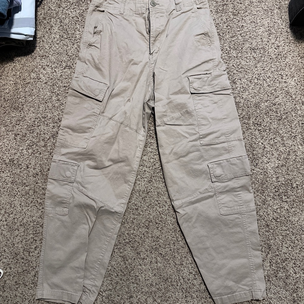 H&M Tan Cargo Pants with Utility Design